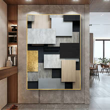 Quadro de pintura abstrata moderna, quadrado preto e branco, poster artístico para parede, impressão para sala de estar, quarto, imagem decorativa para casa 2024 - compre barato