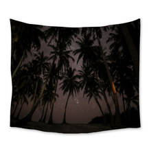Night Palm Tree Landscape Tapestry Wall Hanging Polyester Home Bedroom Decor Bedspread Beach Mat Blanket Yoga Mat Dorm Decor 2024 - buy cheap