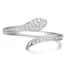 Anillos De Serpiente curvados ajustables brillantes, anillos de cristal de circonita de Color plateado para mujer, joyería 2024 - compra barato
