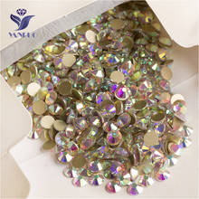 YANRUO 2058NoHF SS3-SS50 Crystal AB Rhinestone Loose Strass Glue On Flat Back Non Hotfix For Nail Art Shoes 2024 - купить недорого