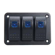 Interruptor de luz LED azul para coche, Panel de interruptor basculante marino de 3 entradas, impermeable, 12V y 24V, 1 Juego 2024 - compra barato