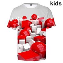 3 to 14 years kids t shirt Tie Dye Red Square 3d printed t-shirt boys girls fashion harajuku tshirt top children clothes 2024 - buy cheap