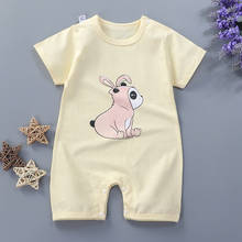 2021 Baby Unisex Rompers Summer Short Sleeve Cartoon Jumpsuit Boys Girls Thin Soft Cotton Cartoon Clothes Custome Pajamas Out 2024 - buy cheap
