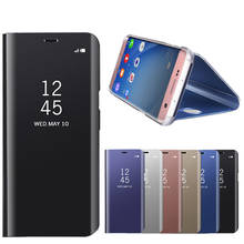 Умный зеркальный чехол для телефона для samsung Galaxy A50 S10 S9 S8 плюс S10E a8 A7 2018 Note 9 8 A40 A70 A50 A90 A30 Clear View Flip Cover 2024 - купить недорого