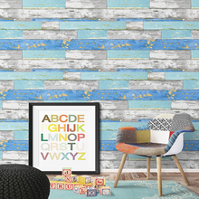 Papel de pared autoadhesivo de vinilo, diseño de tablones de madera para decoración del hogar, baño y dormitorio, azul/gris/marrón 2024 - compra barato