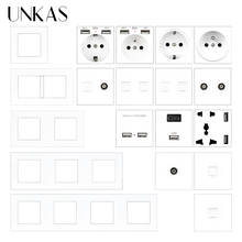 UNKAS Modules DIY Combination Free Matching French EU Socket USB Charger TV RJ12 Telephone RJ45 Computer Plastic PC Panel Outlet 2024 - buy cheap