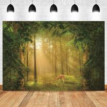 Фон для фотосъемки Yeele с изображением природного пейзажа оленя леса джунглей растений солнечного света детский день рождения фон для фотостудии 2024 - купить недорого