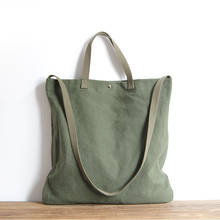 Female Simple Design Portable Top-handle Bag Shoulder Bag High Quality Casual Canvas Tote Bag Women Leisure Fabric Messenger Bag 2024 - compre barato