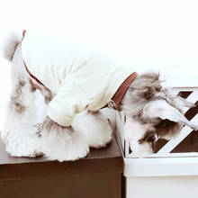 Зимние, теплые трикотажные кардиганы свитер для малых и средних собак панель в форме французского бульдога Дизайнерская одежда теплая одежда шнауцера домашних животных Костюм A175 2024 - купить недорого
