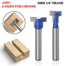 1/2pcs 6mm/6.35mm Shank T-Slot Keyhole Cutter Wood Router Bit Carbide Cutter For Wood Hex Bolt T-Track Slotting Milling Cutters 2024 - buy cheap