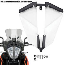 Venda quente preto acessórios da motocicleta farol proteção guarda capa de alumínio para 790 aventura/r adv 2019-2020 2024 - compre barato