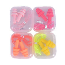 1Pair Silicone Soft Ear Plugs Comfort Earplugs Noise Reduction PVC Rope Earplugs Protective For Swimming For Sleep 2024 - buy cheap