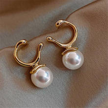 New Fashion Style Geometric Imitation Pearl Earrings Irregular Temperament Female Party Earrings Jewelry Accessories 2024 - buy cheap