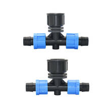 1/2 3/4 to Thread to 16mm Drip Tape Tee Connector 2-Way Water Splitter Greenhouse Drip Irrigation Hose Connector 2 Pcs 2024 - buy cheap