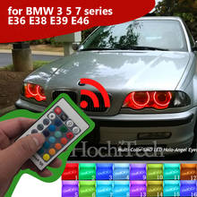 Bombilla LED multicolor para faro de coche, anillos de Halo RGB 5050, DRL con Control RF, para BMW 3, 5, 7, serie E36, E38, E39, E46 2024 - compra barato