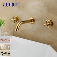 JIENI Gold Bathtub Basin Mixer Tap Chrome Antique Brass Bathroom Sink Mixer Tap Faucet 3 Pcs Black Faucet Dual Handle Sink 2024 - buy cheap