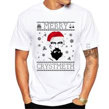 100% Cotton Hipster Heisenberg Merry Christmas Printed Graphic Tshirt Breaking Bad Men T-Shirt O-Neck Cool Tops Funny Tees 2024 - buy cheap