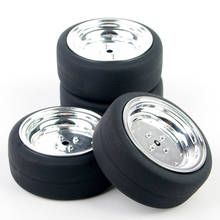 4PC 1/10 Rc car Flat Drift Wheels & Rubber Tires For RC HSP HPI On-Road Car PP0338+PP0107 2024 - buy cheap