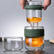 Portable Travel Teaware Water Bottle Chinese Kung Fu Tea Set Gaiwan 1 Teapot 2 Teacups Glass For Puer Black Tea Drinkware Gifts 2024 - buy cheap
