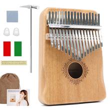 Kalimba-Piano de pulgar de 17 teclas, instrumento Musical de madera de caoba de alta calidad, cuerpo Mbira, caja de música creativa 2024 - compra barato