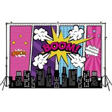 Huayi fotografia backdrops festa de aniversário chá de fraldas decoração da criança sobremesas bolo mesa super boom meninos foto BackgroundW-3482 2024 - compre barato