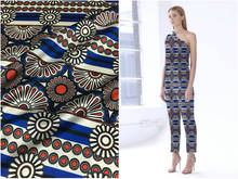 New 19mm natural silk stretch satin fabric ethnic style horizontal strip geometric flower digital printing summer fashion cloth 2024 - buy cheap