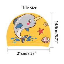 Touca de natação para bebês, acessório de natação fofo de desenhos de animais impressos à prova d'água em poliéster macio e leve unissex para proteção de orelhas 2024 - compre barato