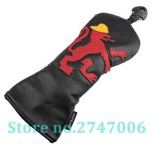 1pc Black PU Leather with Lion Design Golf Club Hybrid Head Cover Golf UT Wood Headcover with No Tag 2024 - buy cheap