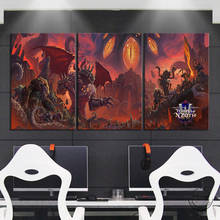 3 pces world of warcraft: batalha para azeroth jogo poster arte da parede lona pintura para sala de estar decoração da parede 2024 - compre barato