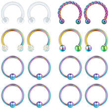 16G Surgical Steel Horseshoe Captive Bead Nose Hoop Ring Septum Eyebrow Lip Cartilage Helix Tragus Earrings Hoop Piercing  Inner 2024 - buy cheap