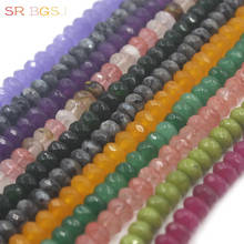 Free shipping  5x8mm Wholesale Gems  Faceted Rondelle  Jades Natural Stone Loose DIY Beads Strand 15" 2024 - buy cheap