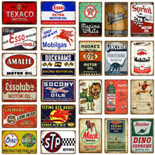 Motor Oil Plaque Gasoline Tin Signs Vintage Metal Poster Retro Garage Decor Retro Bar Pub Gas Station Decorative Wall Plate 2024 - buy cheap