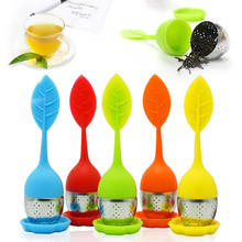 Creative Leaf Silicone Handle Tea Infuser Stainless Steel Tea Ball Reusable Strainer Herbal Spice Filter Kitchen Accessories 2024 - buy cheap