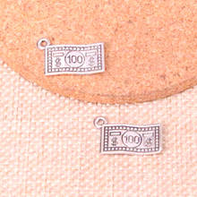 Colgante de aleación de Zinc para collar, pendiente, pulsera, joyería hecha a mano, 80 piezas, 100 dólares, 10x19mm 2024 - compra barato