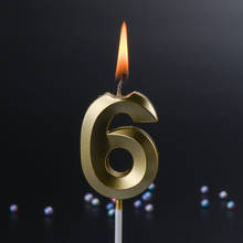 1 PC 0-9 Number Happy Birthday Cake Candles Topper Decor Party Supplies Decor Candles DIY Home Decor Supplies Numer Candle 14cm 2024 - buy cheap