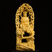 Dizang-Bodhisattva de 15cm, tallado de madera maciza de Buda, decoración del hogar, adoración de templo, Feng Shui, artesanías talladas 2024 - compra barato