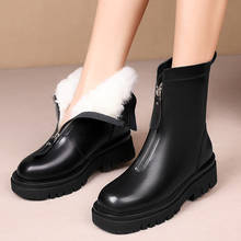Y44 botas femininas designer de cano curto, bota de trabalho de inverno feminina de couro legítimo com zíper, botas de outono 2024 - compre barato