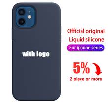 Original with logo silicone case for iPhone 12 11 Pro Xs Max iPhone SE 2020 6 6S 7 8 Plus Official Liquid Silicon 360 Full Cover 2024 - buy cheap