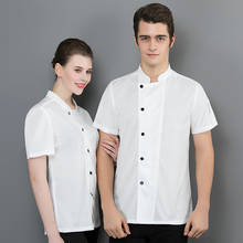 MSORMOSIA-uniformes de Chef de cocina Unisex, chaquetas de manga corta para Chef, delantales de panadería, servicio de comida para Hotel, color blanco y negro, venta al por mayor, Verano 2024 - compra barato