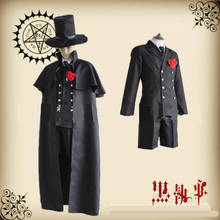 Hight Quality Anime Black Butler Ciel Phantomhive Funeral Dress Man Cosplay Costume Hat + Cloak + Top + Shorts + Corsage + Band 2024 - buy cheap