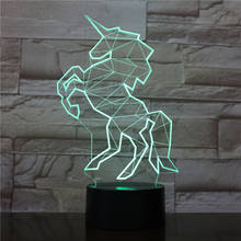 3D New Horse Ainmal Desgin Lamp 7 Color Led Night Lamps Touch Led USB Table Lampar a Lampe Friends Kids Birthday Gift  3264 2024 - buy cheap