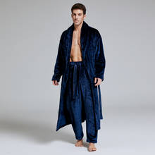 Men and Women Plush Pajamas  Set Bathrobe and Long Pant two-piece Set Nightgowns Lounge wear Nightwear Sleep Set House Coat 2024 - buy cheap
