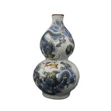 Chinese Old Porcelain Vase Cracked Glazed Dragon Pattern Gourd Vase 2024 - compre barato