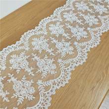 New Arrival Alencon Lace Trim Sell By Yard, Scalloped White Floral Corded Lace, Bridal Wedding Veil, Table Runner, Shawl, Curtai 2024 - buy cheap