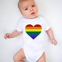 Summer Cotton Newborn Baby Bodysuit Rainbow Heart Print Boys Girls Bodysuits Short Sleeve Jumpsuit Baby Clothes Costume 0-18M 2024 - buy cheap