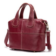 Bolsa feminina de couro genuíno único ombro bolsa de moda tipo balde crossbody bolsas femininas 2024 - compre barato