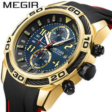 MEGIR 2045  Popular Brand Men Watch Fashion Military Big Dials Silicone Strap Sport Men Chronograph Watch 2024 - buy cheap