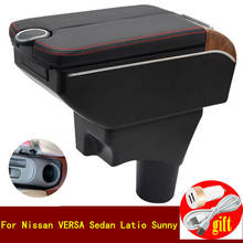 Descanso de braço para console, para nissan versa sedan, descanso de braço, portas duplas, com 7usb 2024 - compre barato