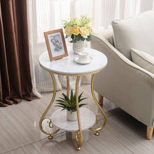Мраморный Круглый Журнальный столик с двумя слоями для гостиной, чайный столик, подставка для стола 2024 - купить недорого