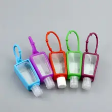 Mini garrafa de silicone recarregável desinfetante das mãos, 4 unidades, 30ml portátil, desenho animado, removível, para viagem, seguro, gel garrafas vazias 2024 - compre barato